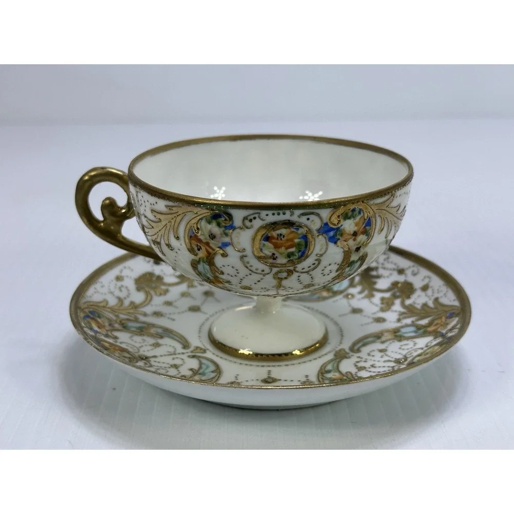 Vintage Yoshino China Made in Japan Teacup and Saucer Hand Painted